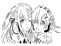 Rem and Emilia stencil