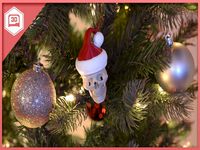 Santa Skull Ornament