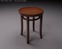 Old wooden stool 3D Model