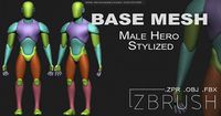 Male Hero Stylized Base Mesh