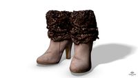 Fur Trim Heel Boots - Photoscanned PBR - Extended License