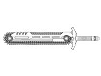 Chainsword- 1.7 Inch/43mm Overall Length