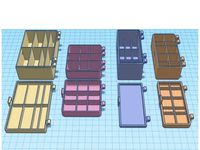 Customizable hinged box with rounded edges and dividers