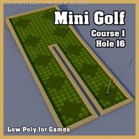 Low Poly Mini Golf Hole C1H16 3D Model