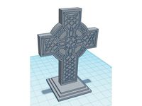 Celtic Cross Engraved  Statue with Built-in Supports