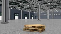Warehouse Interior with Pallet