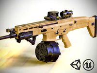 FN SCAR - H - LMG - With Attachments - Highly Detailed - PBR