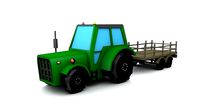 Low Poly Tractor 3D model
