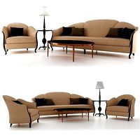 Christopher Guy arrondie sofa coffe table floor lamp armchair