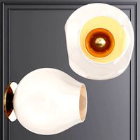 Bubble Sconce Brushed Brass and White Glass