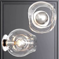 Bubble Sconce Satin Nickel and Clear Glass