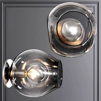 Bubble Sconce Satin Nickel and Gray Glass
