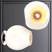 Bubble Sconce Satin Nickel and White Glass