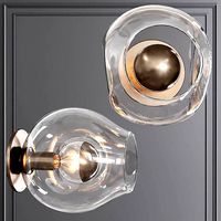 Bubble Sconce Vintage Brass and Clear Glass