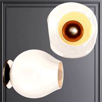 Bubble Sconce Vintage Brass and White Glass