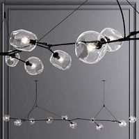 10-globe Branching Bubble Oil-rubbed Bronze and Clear Glass
