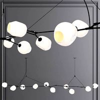 10-globe Branching Bubble Oil-rubbed Bronze and White Glass