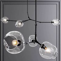 3-globe Branching Bubble Oil-rubbed Bronze and Clear Glass