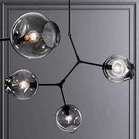 3-globe Branching Bubble Oil-rubbed Bronze and Gray Glass