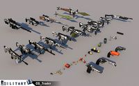 Lowpoly Militray Weapon Colection Pack  3D Model