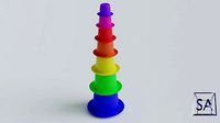 Stack-Nested Cup Tower for Children-Educational Toy | 3D