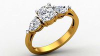Frosty Morning Three Stone Solitaire Ring | 3D