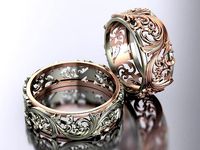 openwork wedding rings 3D print model | 3D