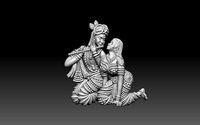 Radha Krishna Pendant | 3D
