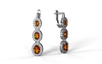 Earrings with hang ovals  | 3D