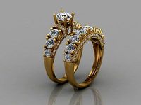GC GOLD T120- Diamond solitarie gold ring  | 3D