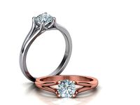 Solitaire Engagement ring Split Shank design 6mm stone | 3D
