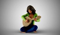 Oud Playing Woman | 3D