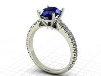 two-carat center stone  | 3D