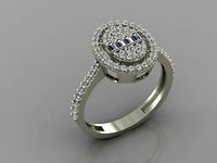 GC GOLD T90- Baguette ring Diamond gold  | 3D