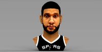 Tim Duncan bust ready for full color 3D printing | 3D