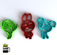 MOLDE CORTANTE PARA GALLETA FONDANT THE POWERPUFF GIRLS CERAMICA | 3D