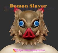 Demon Slayer Hotaru Haganezuka Kabuki Hyottoko Mask and Knife 3D model 3D  printable