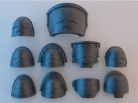 Space Marine Shoulder Pads - Black Templars