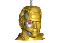 T800 Damaged Terminator Pull Ball Chain, Keychain Knob | Handle | Fob | Finials
