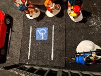 Model town parking lines and handicap sign stecils
