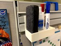 Whiteboard organizer for cubicle hanging rack