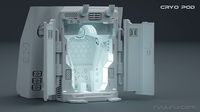 CRYO pod - low poly scifi 3D game asset