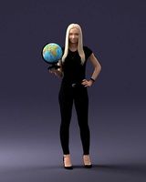 Girl with globe 0131