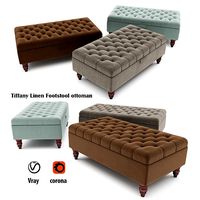 Tiffany Linen Footstool ottoman
