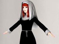 T pose nonrigged model of Olivia in nun outfit
