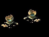 Game Model - prairie scene - Broken tank 01