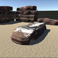 Junkyard Honda Civic 2015 Low Poly 3D Model
