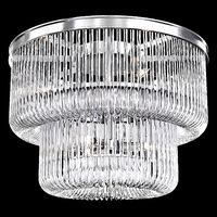 Restoration Hardware BETTINA CRYSTAL CLEAR  FLUSH MOUNT PEWTER