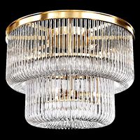 Restoration Hardware BETTINA CRYSTAL CLEAR FLUSH MOUNT BRASS