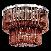Restoration Hardware BETTINA CRYSTAL SMOKE  FLUSH MOUNT PEWTER